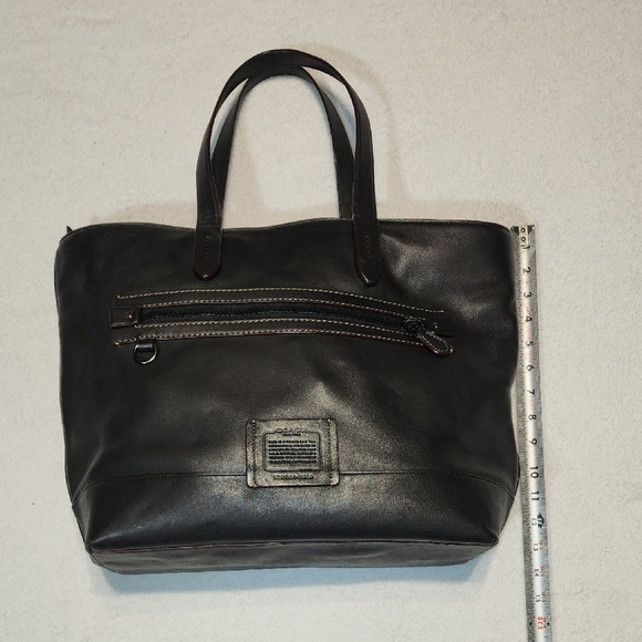 Coach Black Leather Laptop Tote - Picture 8 of 15